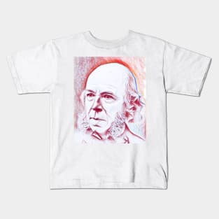 Herbert Spencer Portrait | Herbert Spencer Artwork | Line Art Kids T-Shirt